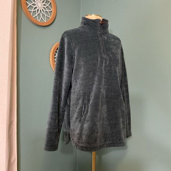 32 Degrees Heat Womens Mock Neck Fleece 1/4 Zip Pullover Sweater Teal Large NWOT - Picture 6 of 13